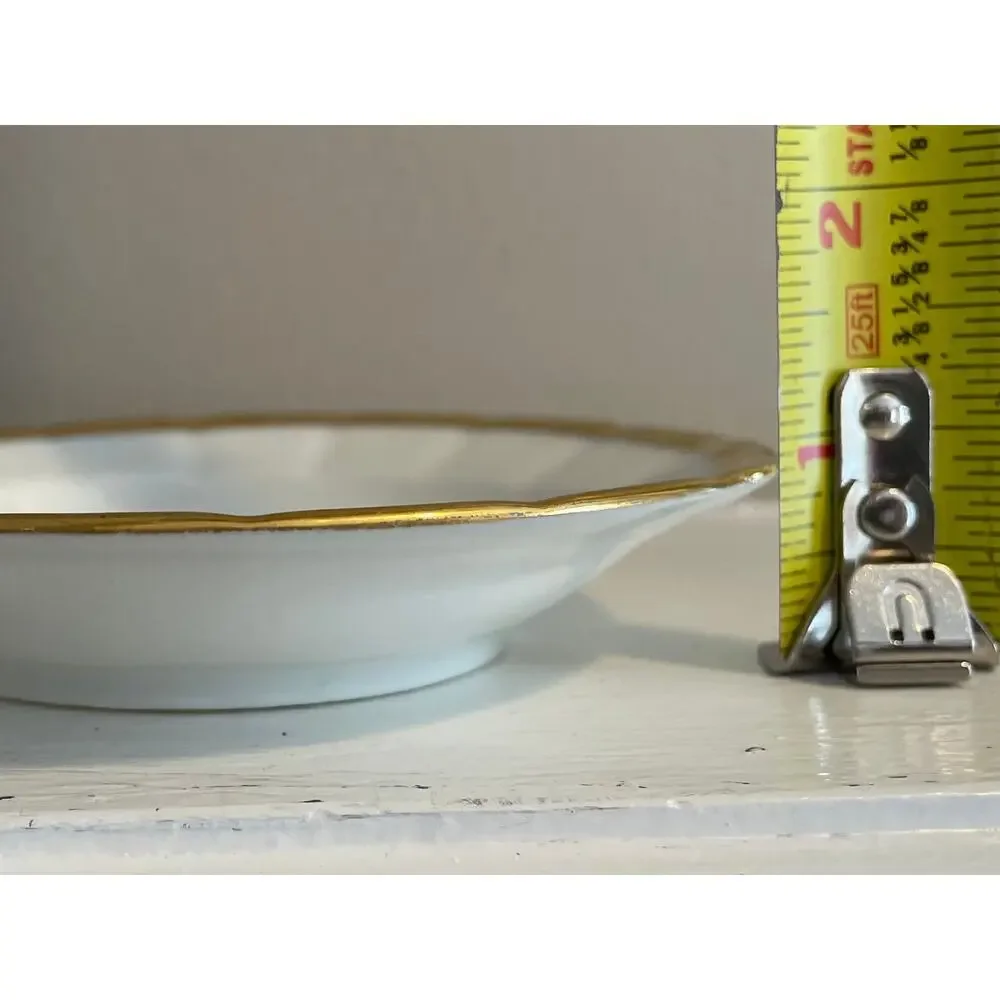 Old Paris White and Gold Porcelain Berry Bowls, Small Bowls, Set of 8